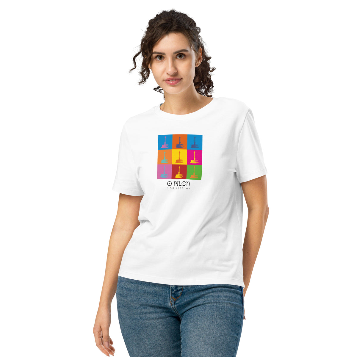 Camiseta de Algodón Orgánico para Muller "O Pilón Pop Art" | Icona pop en Trives